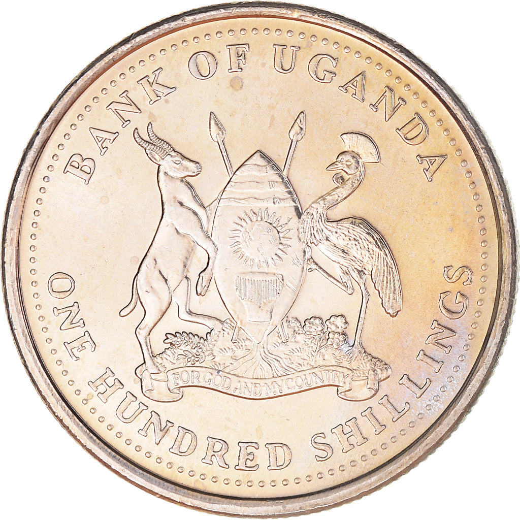 Coin, Uganda, 100 Shillings, 1998, Royal Canadian Mint, AU(50-53)