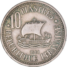 Monnaie, Liban , 10 Piastres, 1961, TTB, Cupro-nickel, KM:24