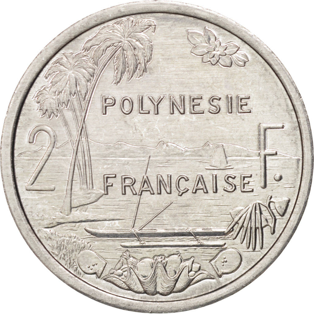 Polinesia francese, 2 Francs, 1995, Paris, SPL+, Alluminio, KM:10