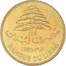 Munten, Libanon, 25 Piastres, 1980, PR, Nickel-brass, KM:27.2
