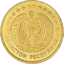 Moneta, Uzbekistan, 5 Tiyin, 1994, BB, Acciaio placcato ottone, KM:3.2