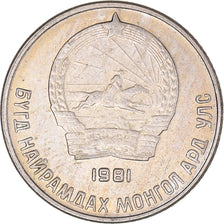 Moneta, Mongolia, 10 Mongo, 1981, EF(40-45), Miedź-Nikiel, KM:30