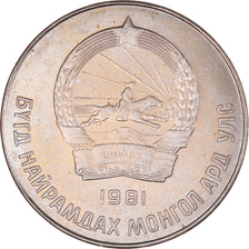 Moneta, Mongolia, 50 Mongo, 1981, EF(40-45), Miedź-Nikiel, KM:33