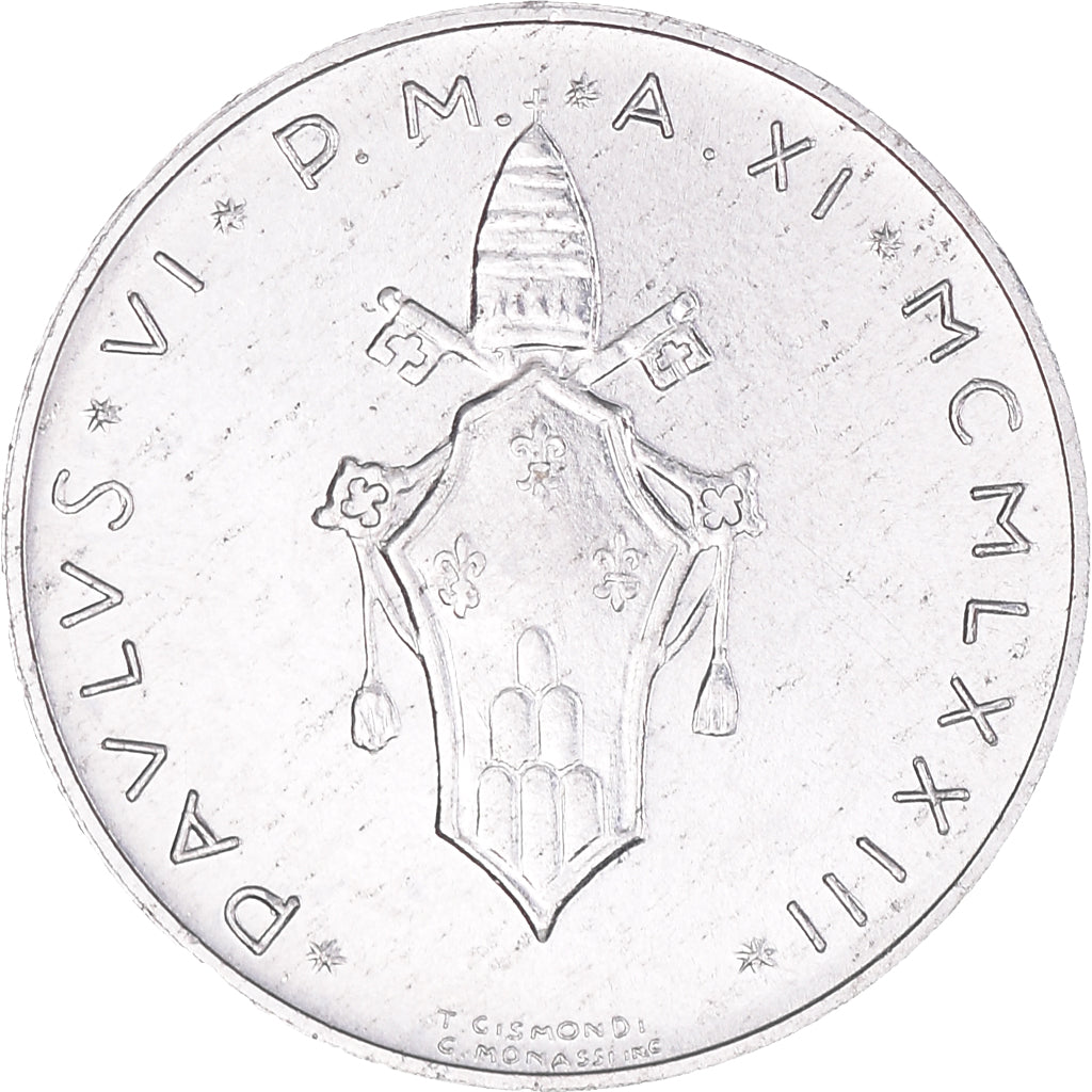 Moneta, PAŃSTWO WATYKAŃSKIE, Paul VI, Lira, 1977, Roma, MS(63), Aluminium