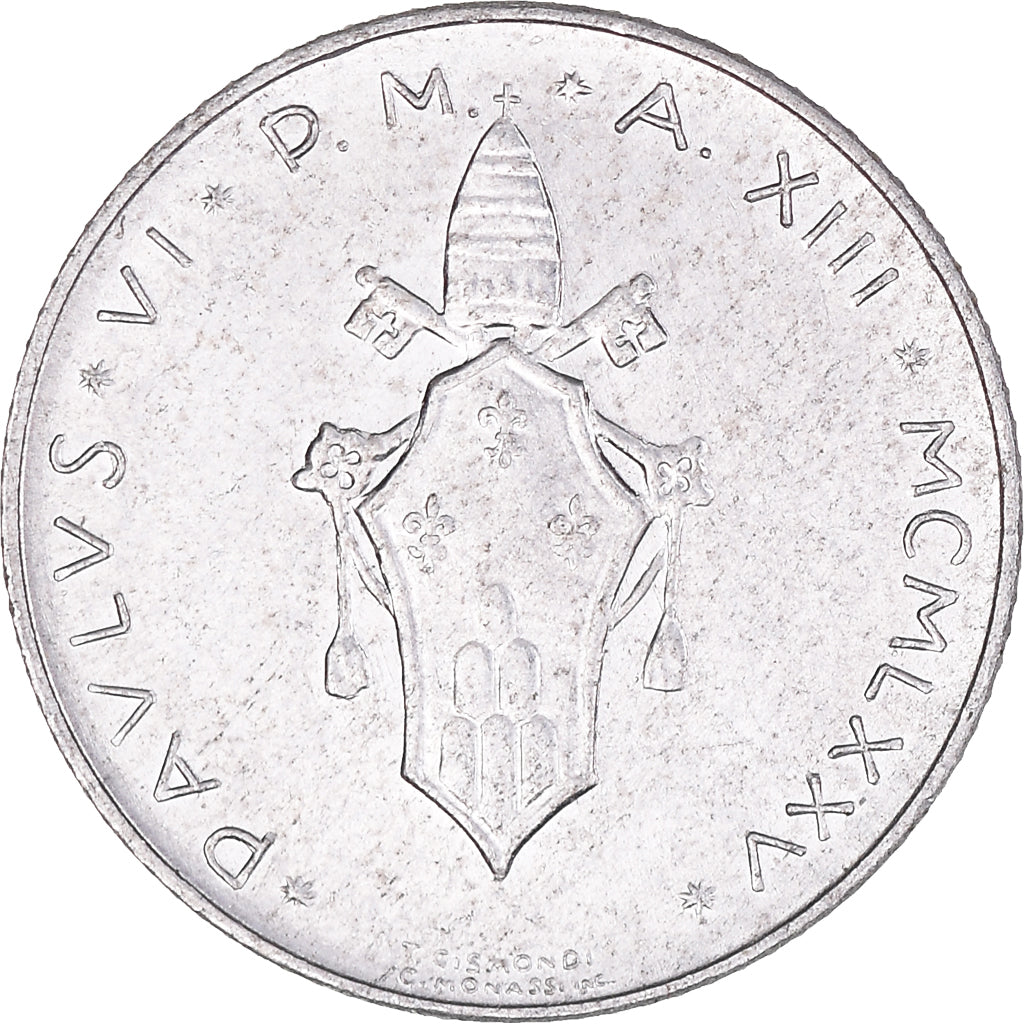 Moneta, PAŃSTWO WATYKAŃSKIE, Paul VI, 2 Lire, 1977, Roma, AU(55-58)