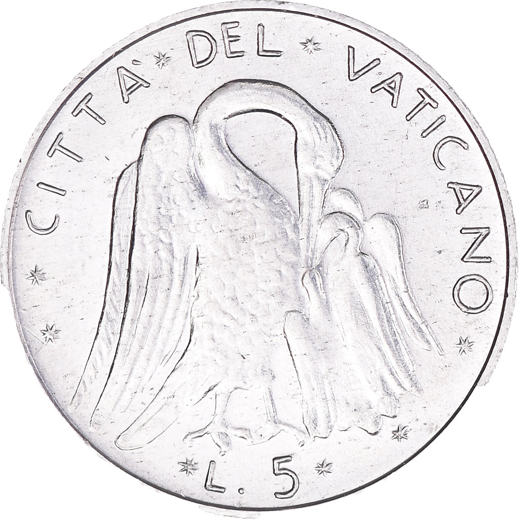Moneta, PAŃSTWO WATYKAŃSKIE, Paul VI, 5 Lire, 1977, Roma, AU(55-58)