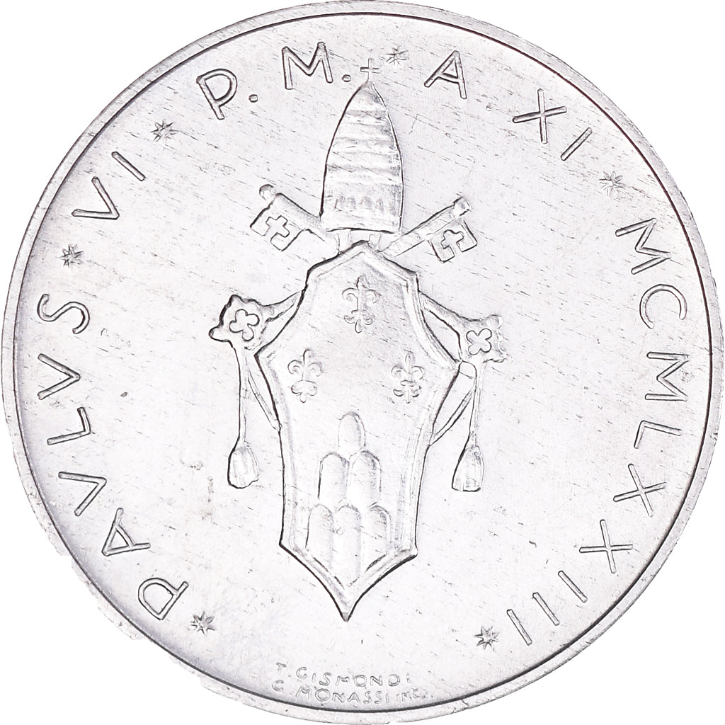 Moneta, PAŃSTWO WATYKAŃSKIE, Paul VI, 5 Lire, 1977, Roma, AU(55-58)