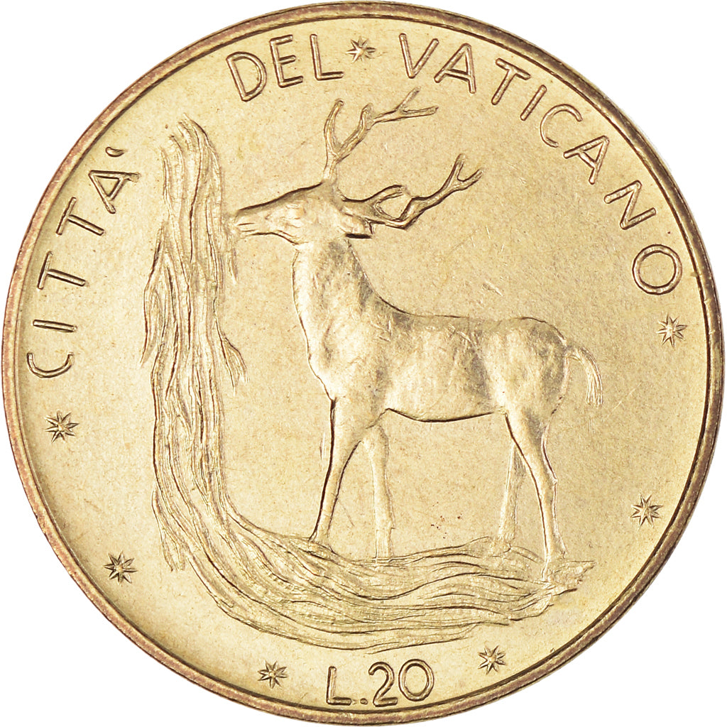Moeda, CIDADE DO VATICANO, Paul VI, 20 Lire, 1973, Roma, AU(55-58)