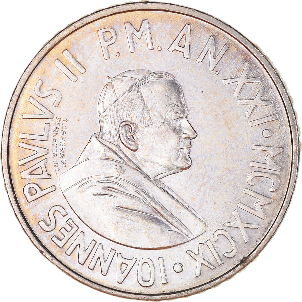 Moeda, CIDADE DO VATICANO, John Paul II, 100 Lire, 1999, Rome, AU(55-58)