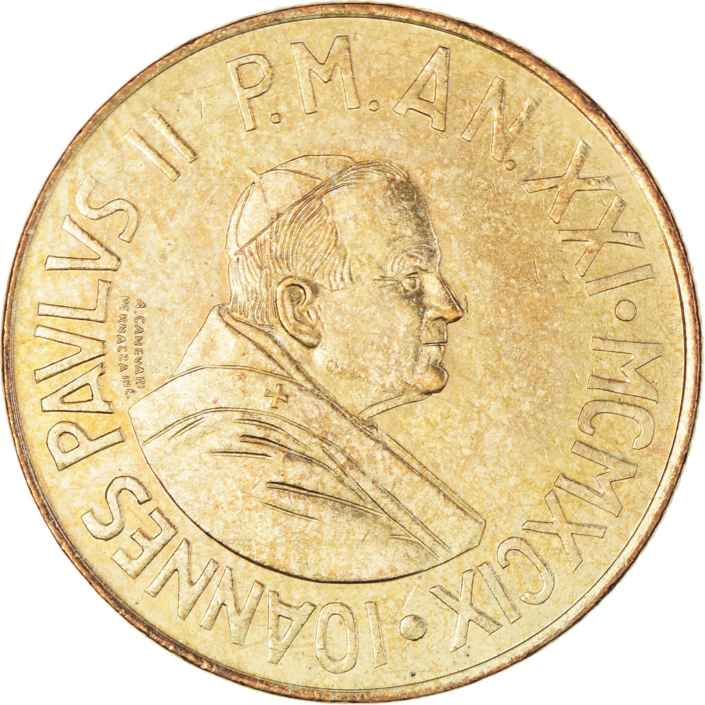 Münze, Vatikanstadt, John Paul II, 200 Lire, 1999, Rome, VZ, Aluminum-Bronze