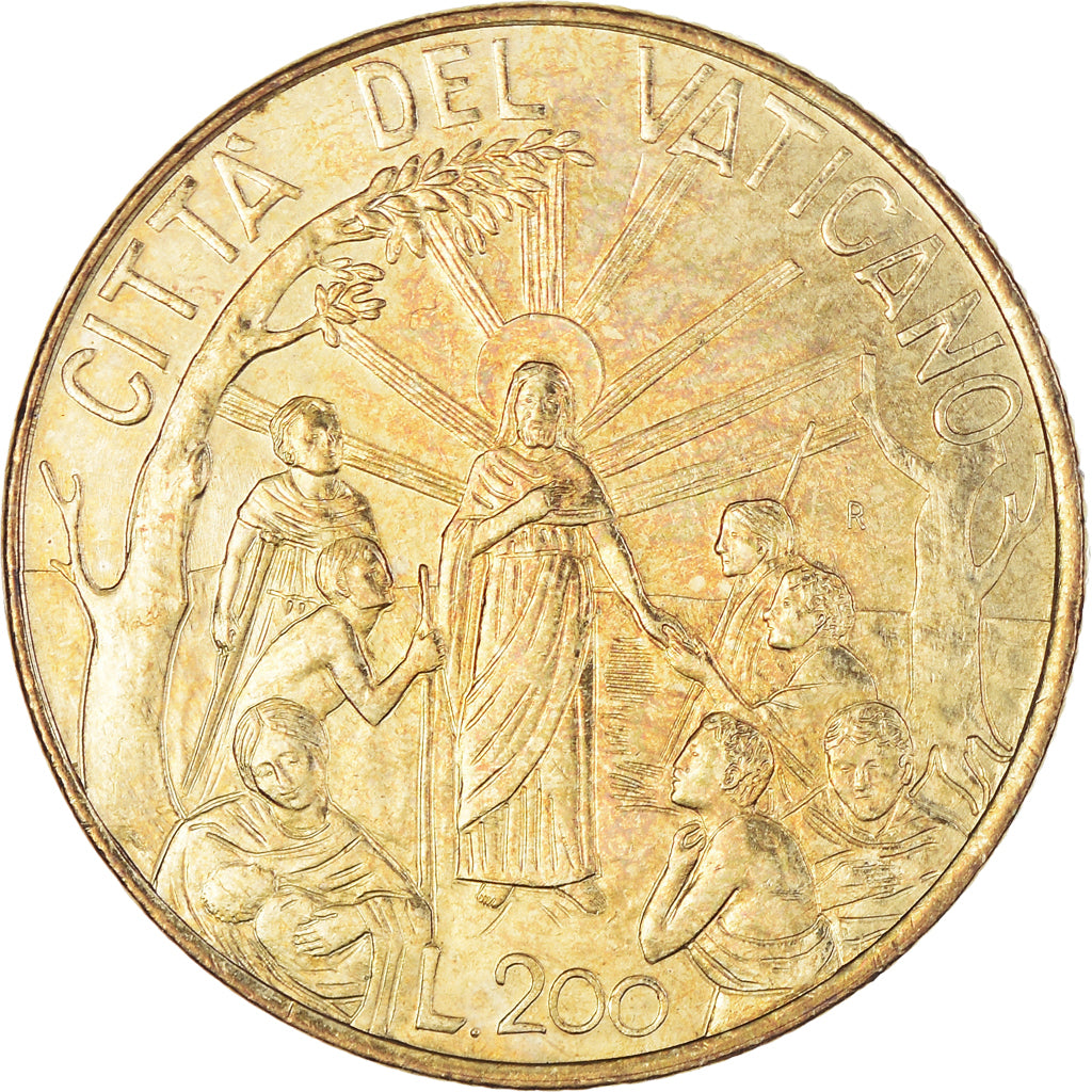 Münze, Vatikanstadt, John Paul II, 200 Lire, 1999, Rome, VZ, Aluminum-Bronze