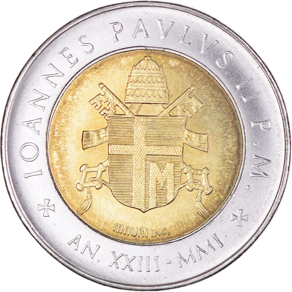 Monnaie, Cité du Vatican, John Paul II, 500 Lire, 2001, Rome, SPL