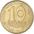 Moneta, Ukraina, 10 Kopiyok, 1992, AU(55-58), Mosiądz, KM:1.1a