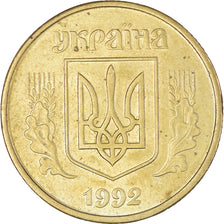Moneda, Ucrania, 50 Kopiyok, 1992, Kyiv, MBC, Latón, KM:3.1
