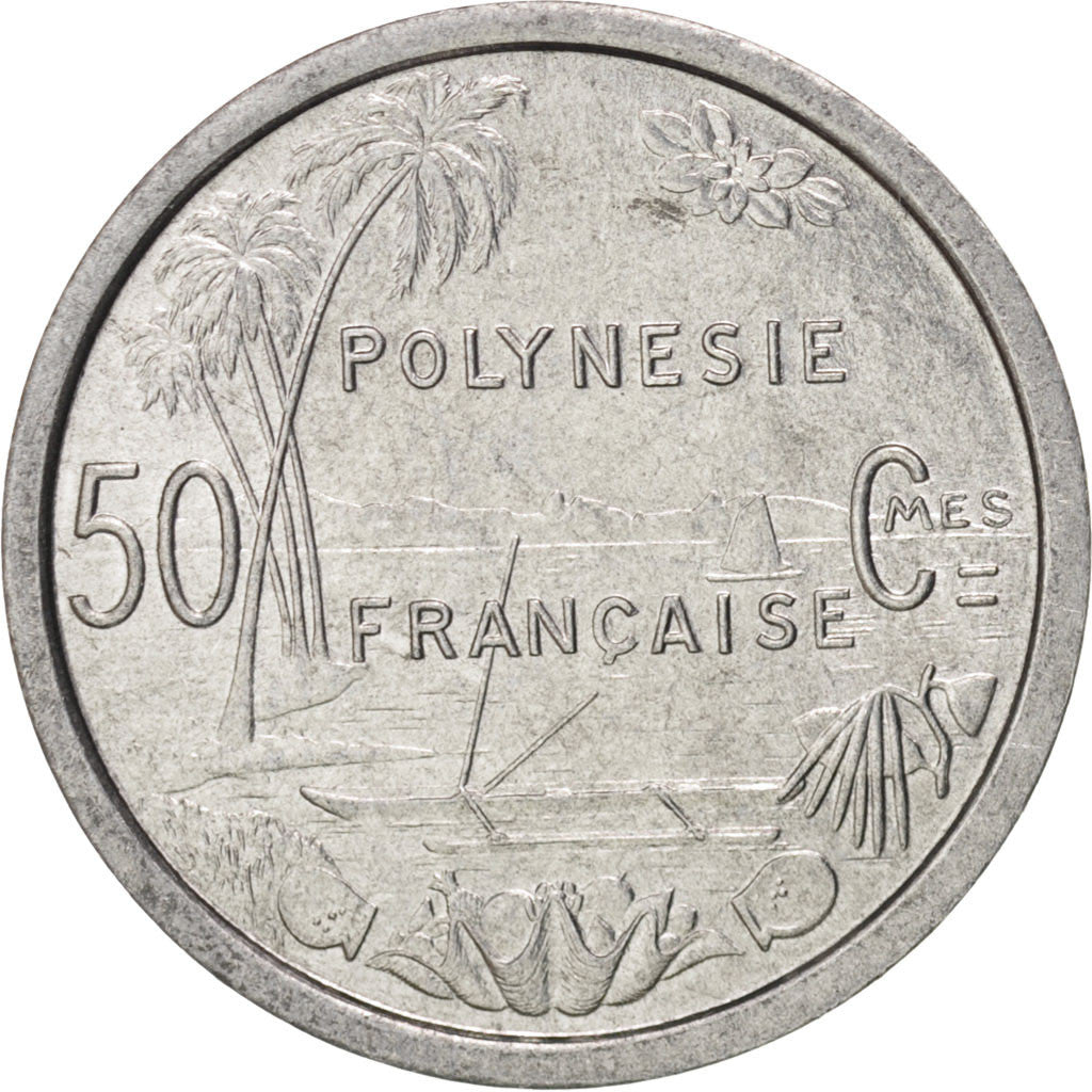 French Polynesia, 50 Centimes, 1965, Paris, KM:1, MS(65-70), Aluminum