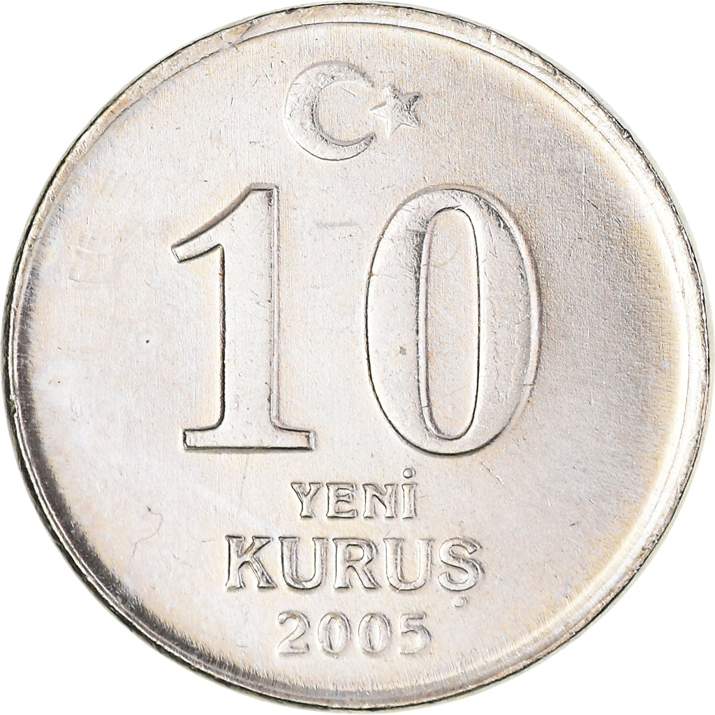 Moneta, Turchia, 10 New Kurus, 2005, Istanbul, BB+, Rame-nichel-zinco, KM:1166