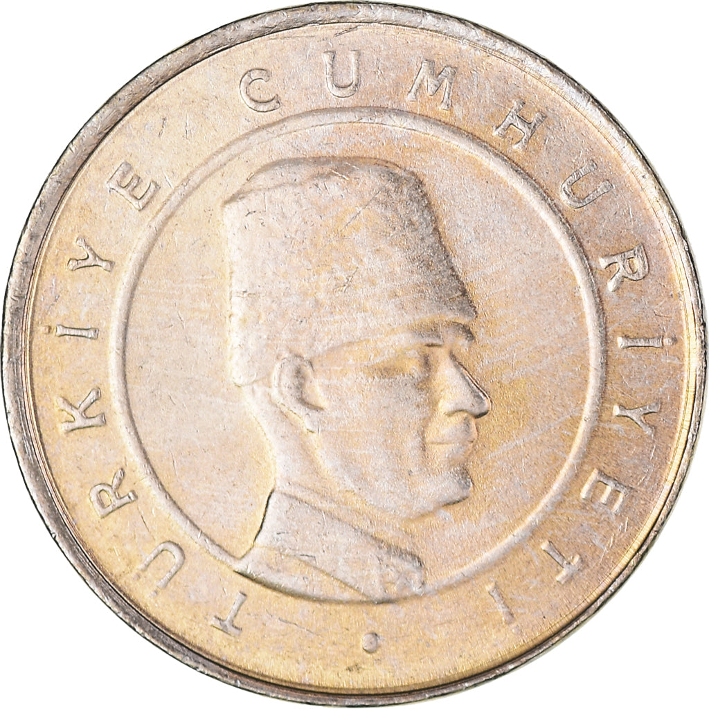 Moneta, Turcja, 10 New Kurus, 2006, Istanbul, MS(60-62), Miedź-Nikiel-Cynk