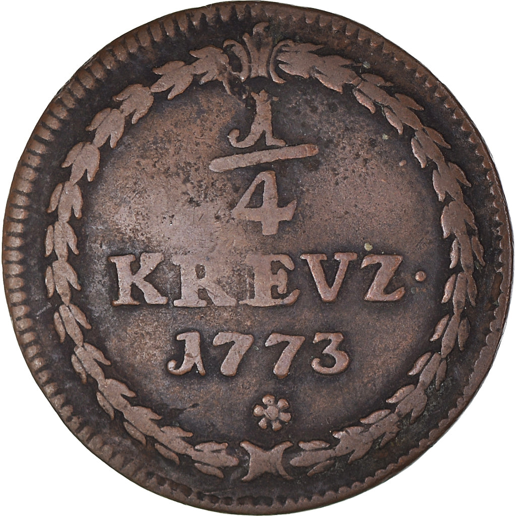 Monnaie, Etats allemands, PFALZ-ELECTORAL PFALZ, Karl Theodor, 1/4 Kreuzer