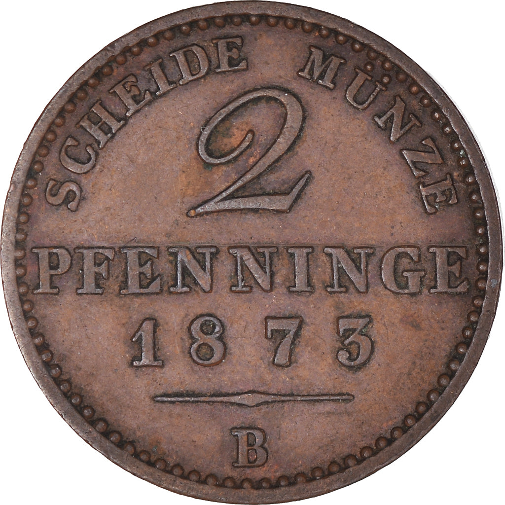 Monnaie, Etats allemands, PRUSSIA, Wilhelm I, 2 Pfennig, 1873, Hannover, TTB