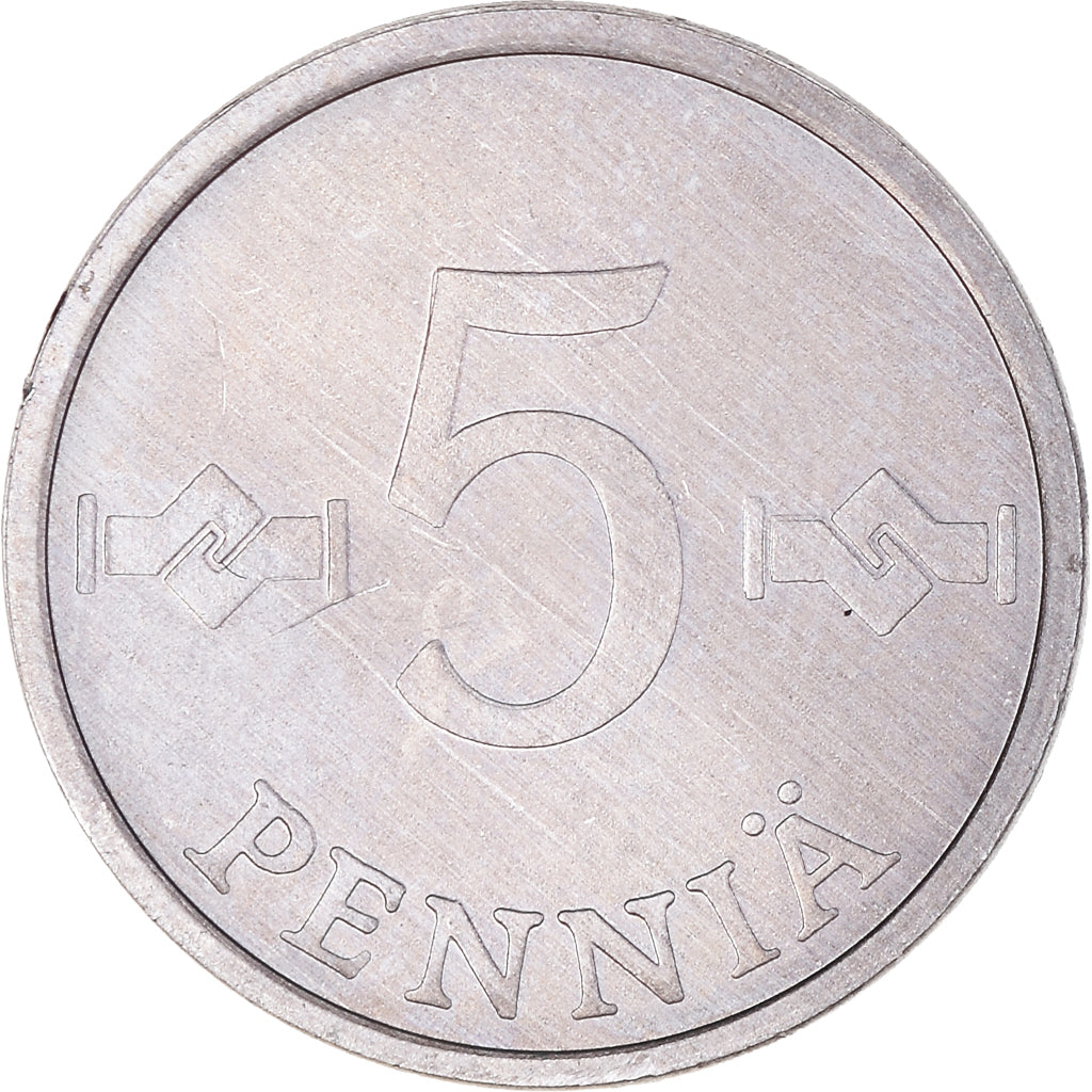 Moneta, Finlandia, 5 Pennia, 1984, MS(60-62), Aluminium, KM:45a