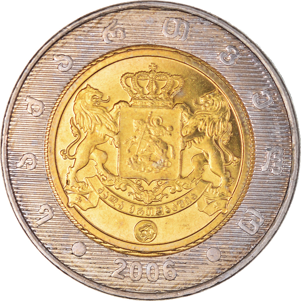 Monnaie, Géorgie, 2 Lari, 2006, SUP, Bimétallique, KM:94