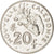 Moneta, Nowa Kaledonia, 20 Francs, 1990, Paris, MS(64), Nikiel, KM:12