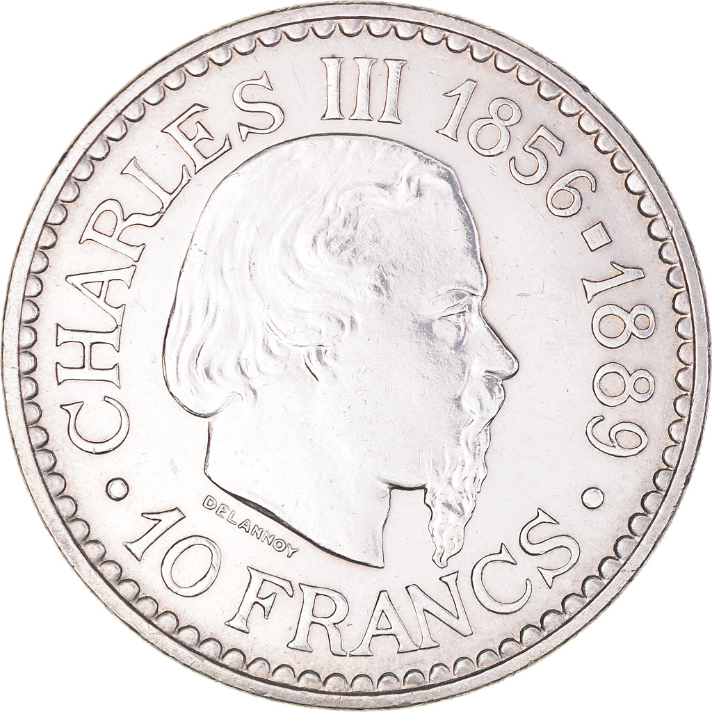 Coin, Monaco, Rainier III, 10 Francs, 1966, MS(60-62), Silver, KM:146