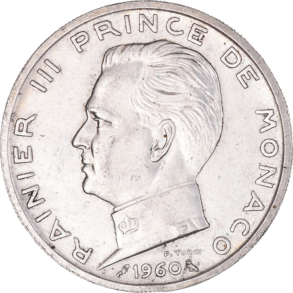Monnaie, Monaco, Rainier III, 5 Francs, 1960, TTB+, Argent, Gadoury:MC 152