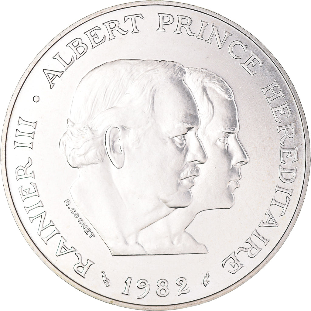 Coin, Monaco, Rainier III, 100 Francs, 1982, MS(63), Silver, KM:161