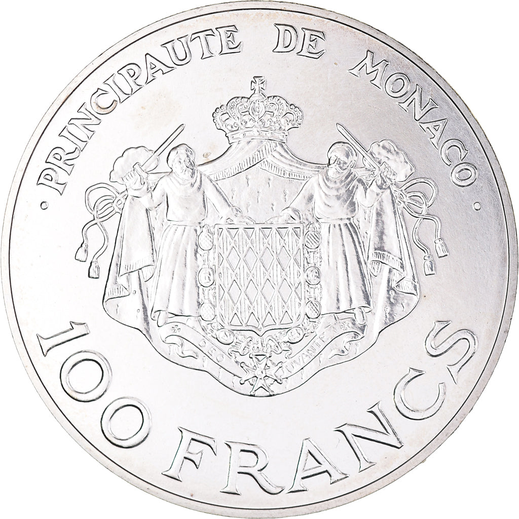 Coin, Monaco, Rainier III, 100 Francs, 1982, MS(63), Silver, KM:161