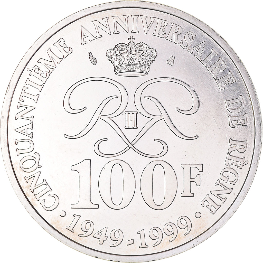Coin, Monaco, Rainier III, 100 Francs, 1999, Paris, MS(63), Silver, KM:175