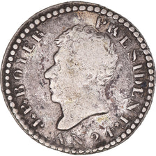 Monnaie, Haïti, 12 Centimes, An 24 (1827), TB+, Argent, KM:19