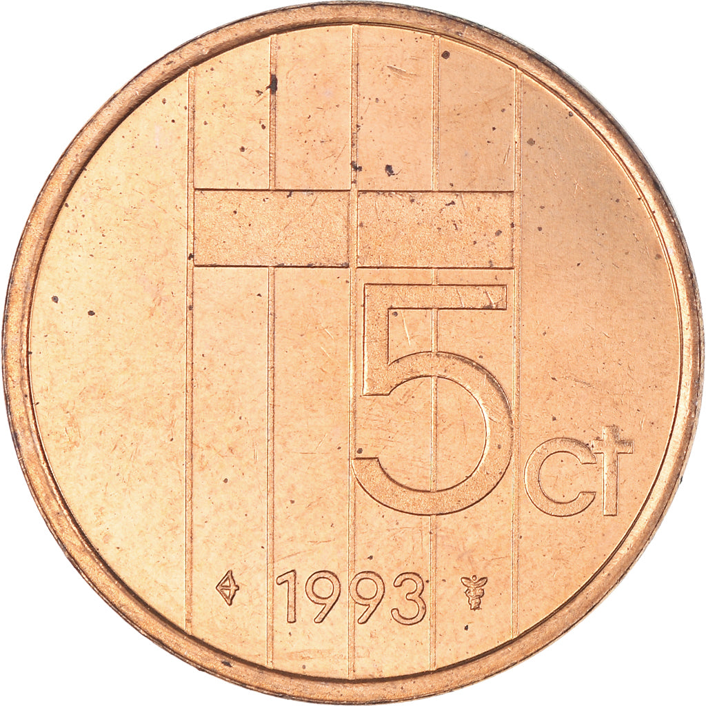 Moneta, Paesi Bassi, Beatrix, 5 Cents, 1993, SPL, Bronzo, KM:202