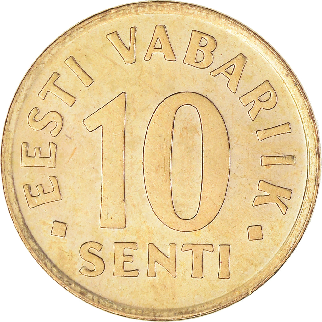 Coin, Estonia, 10 Senti, 1991, no mint, MS(63), Aluminum-Bronze, KM:22