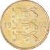 Moneda, Estonia, 20 Senti, 1992, EBC+, Aluminio - bronce, KM:23
