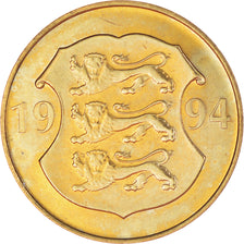 Monnaie, Estonie, 75th Anniversary - Bank of Estonia, 5 Krooni, 1994, TTB+