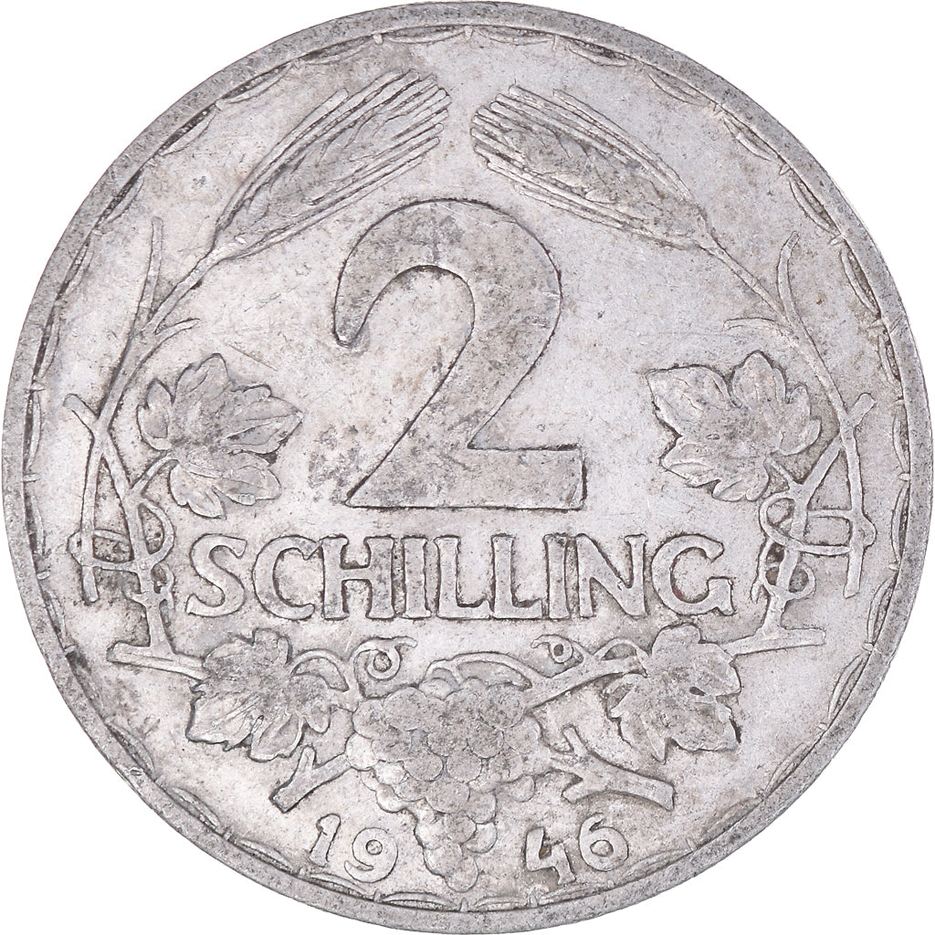 Coin, Austria, 2 Schilling, 1946, VF(20-25), Aluminum, KM:2872