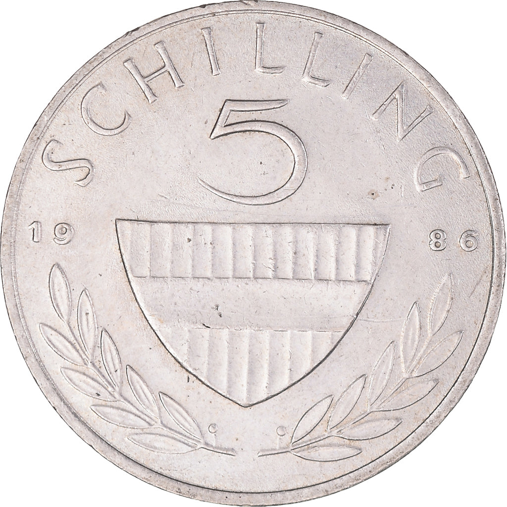 Coin, Austria, 5 Schilling, 1986, MS(60-62), Copper-nickel, KM:2889a