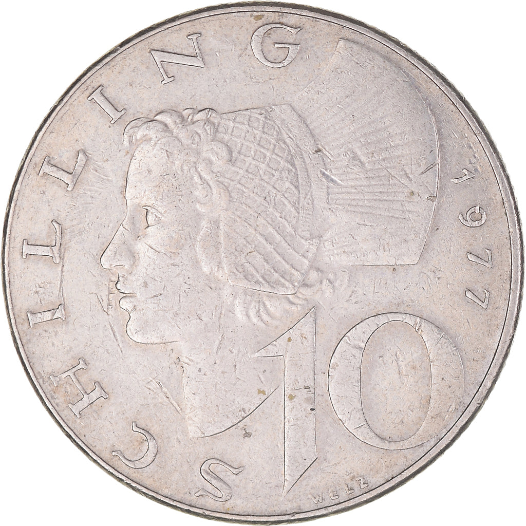 Coin, Austria, 10 Schilling, 1977, VF(30-35), Copper-Nickel Plated Nickel