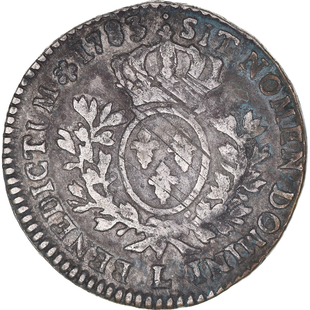 Moeda, França, Louis XVI, 1/5 Écu, 24 Sols, 1/5 ECU, 1783, Bayonne, VF(30-35)