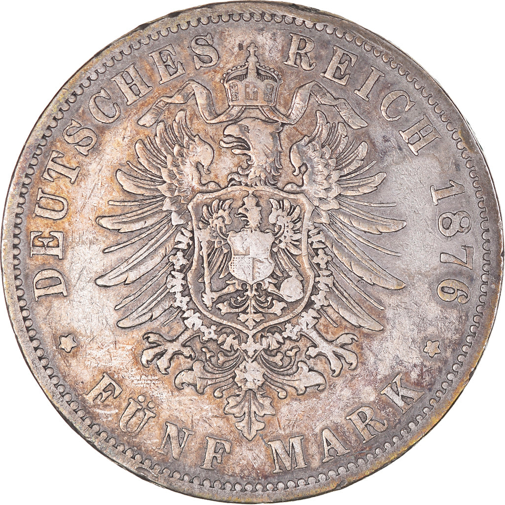 Monnaie, Etats allemands, PRUSSIA, Wilhelm I, 5 Mark, 1876, Hannover, TB