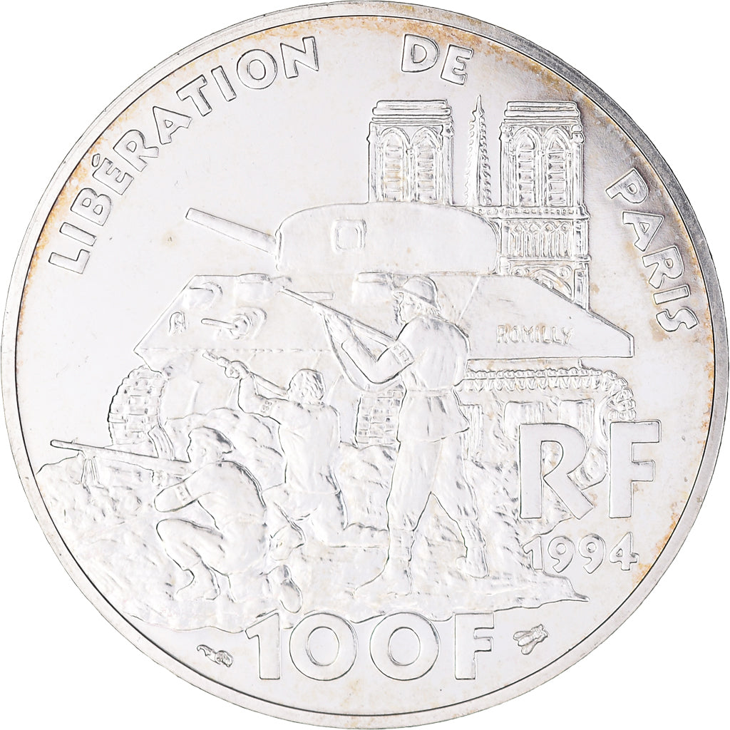 Monnaie, France, Libération de Paris, 100 Francs, 1994, ESSAI, SUP+, Argent