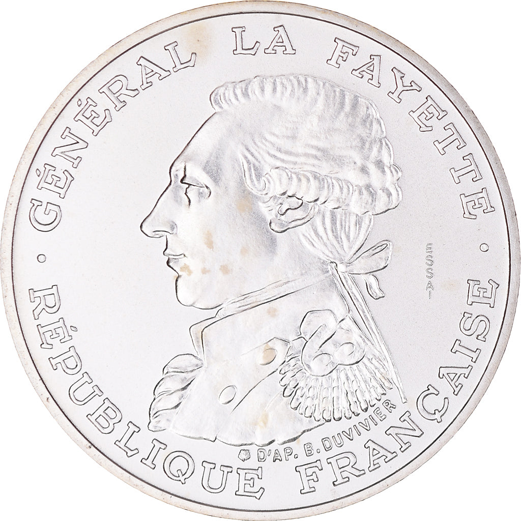 Coin, France, La Fayette, 100 Francs, 1987, ESSAI, MS(65-70), Silver, KM:E137