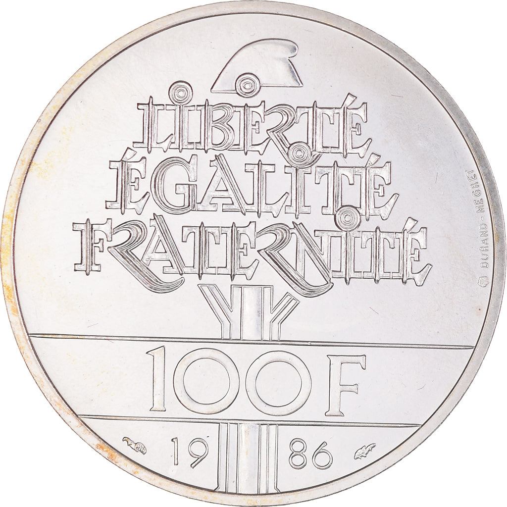 Moneda, Francia, Liberté, 100 Francs, 1986, ESSAI, SC, Plata, Gadoury:235.3