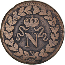 Münze, Frankreich, Napoléon I, Decime, 1814, Strasbourg, S, Bronze, KM:700