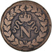 Monnaie, France, Napoléon I, Decime, 1814, Strasbourg, TB, Bronze