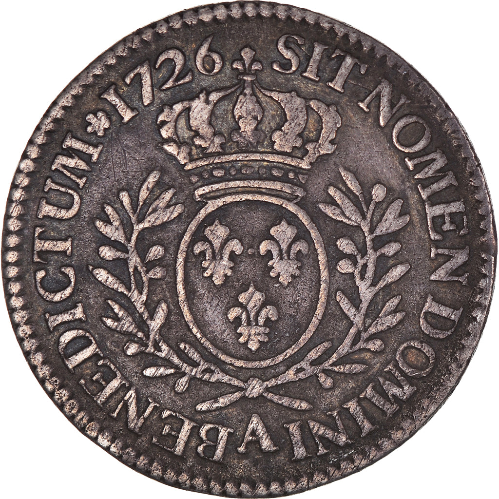 Munten, Frankrijk, Louis XV, 1/5 Écu aux branches d'olivier, 24 Sols, 1/5 ECU