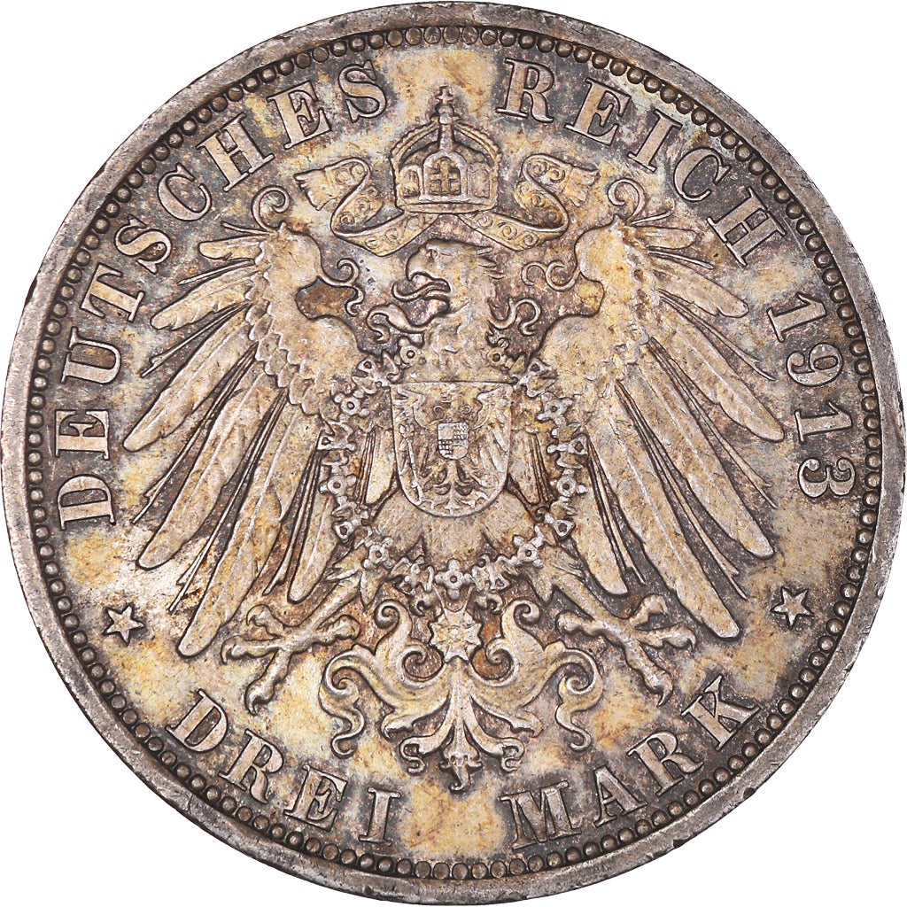 Monnaie, Etats allemands, PRUSSIA, Wilhelm II, 3 Mark, 1913, Berlin, SUP