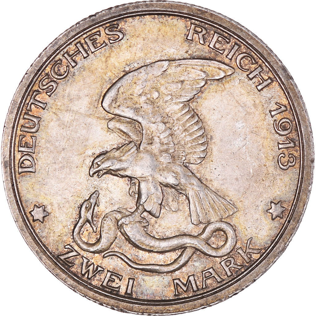 Moneda, Estados alemanes, PRUSSIA, Wilhelm II, 2 Mark, 1913, Berlin, EBC, Plata