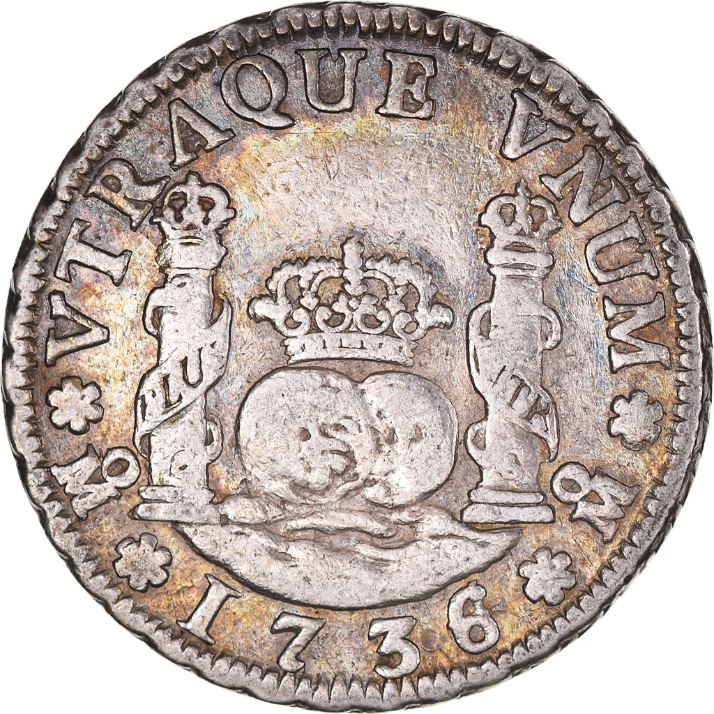 Monnaie, Mexique, Philip V, 2 Reales, 1736/4, Mexico City, TTB, Argent, KM:84